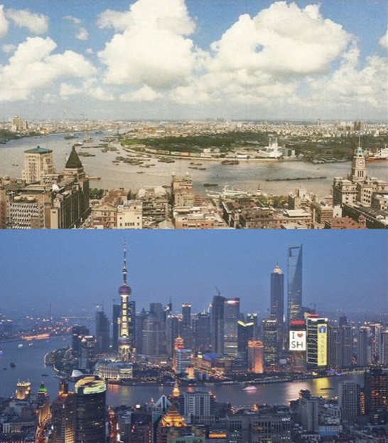 世界主要城市半個世紀變化對比,上海深圳認不出了